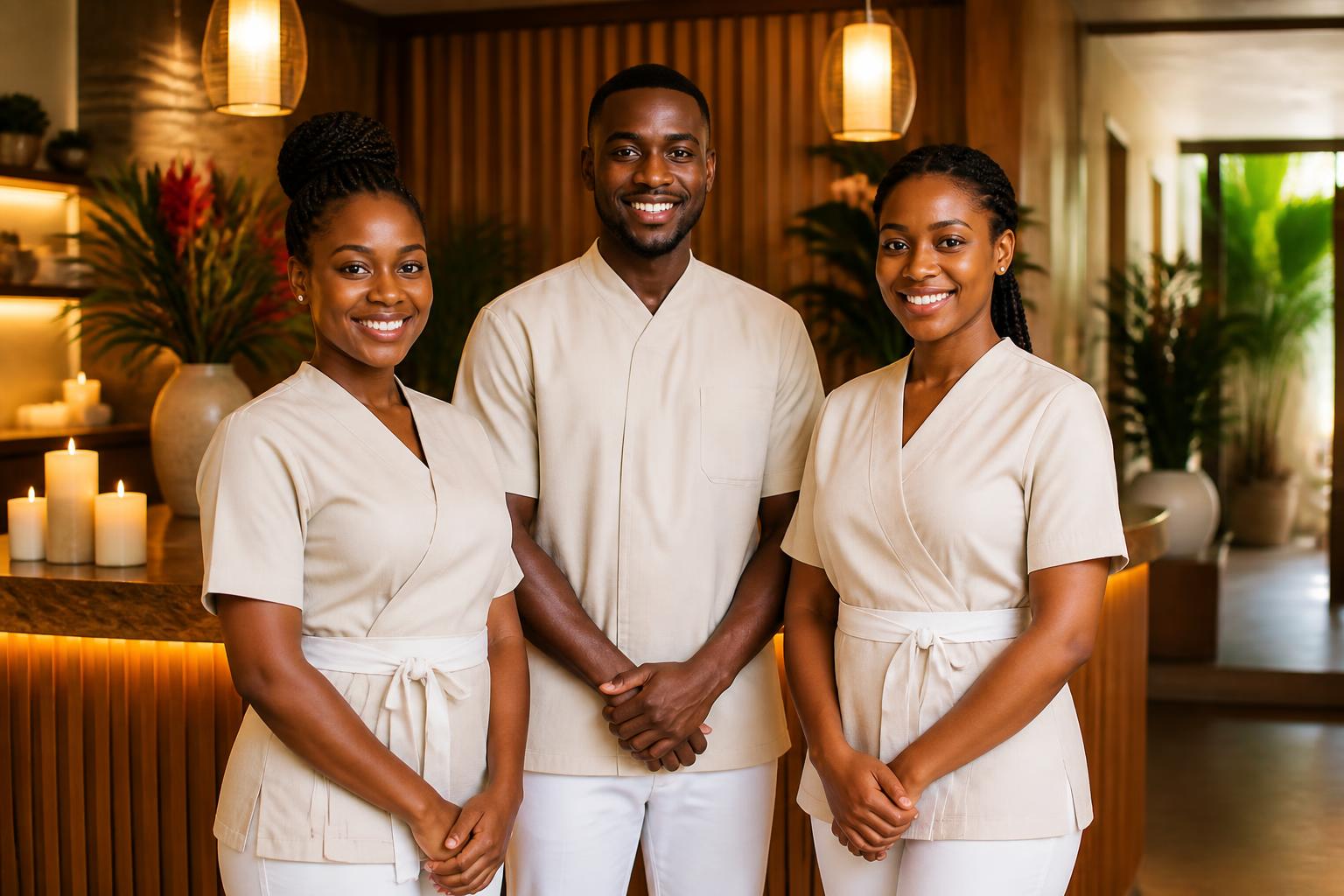 L'équipe professionnelle et souriante de Mia Massage Bamako